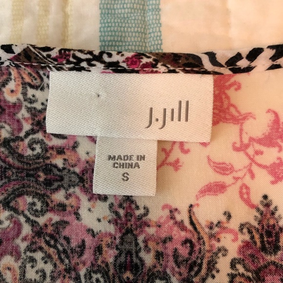 JJill Women’s Pink Dress Multi Color Print Sleeveless Midi Boho Peasant Size S - Picture 5 of 9